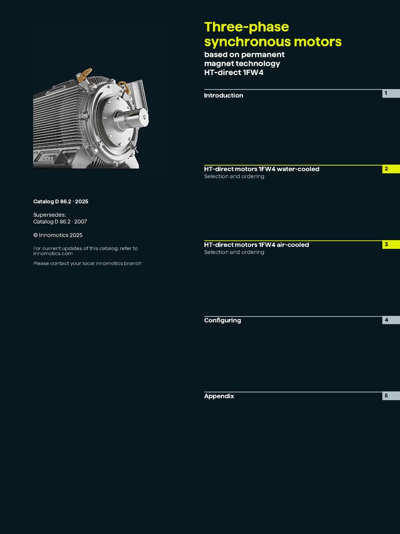 1FW4 Air-Cooled HT-direct Motors — Innomotics